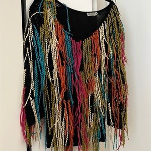 Vintage colorful shag sweater